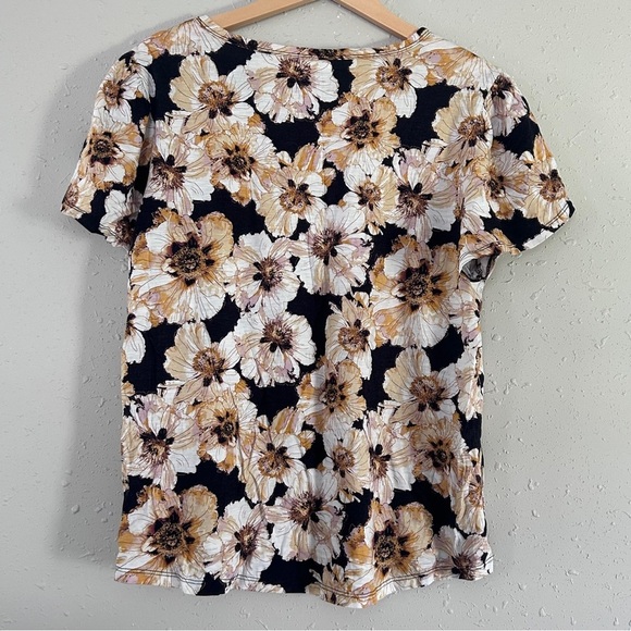 Maurices Plus Size Meadows Floral Tulip Sleeve Tee Black Yellow Floral Blouse XL - Picture 6 of 8